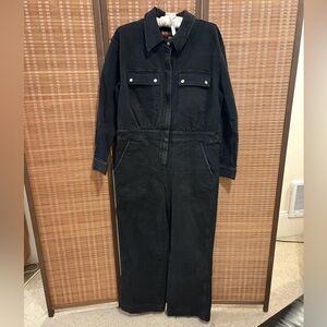 Alexa Chung washed Black Denim Jumpsuit